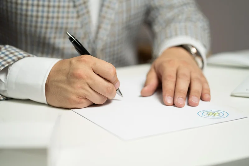 Un exemple type de signature pour ordre